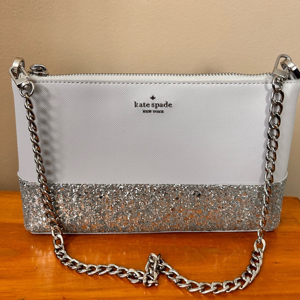 Kate Spade Silver Glitter Bag